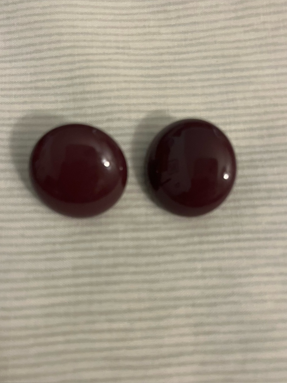 Round Purple Pierced Button Style Earrings